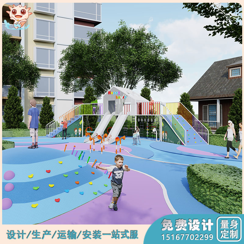 室外小區(qū)兒童游樂(lè)設(shè)備_連廊樹(shù)屋