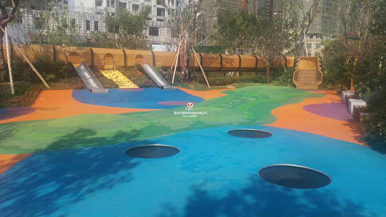 公園戶外無動(dòng)力游樂設(shè)備案例在溫州三江立體城落成了！